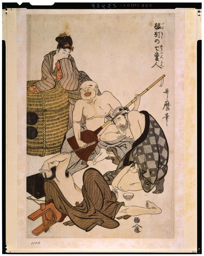 酩酊七変人(1801-1803)-喜多川歌麿-東京国立博物館 画像検索サイトより