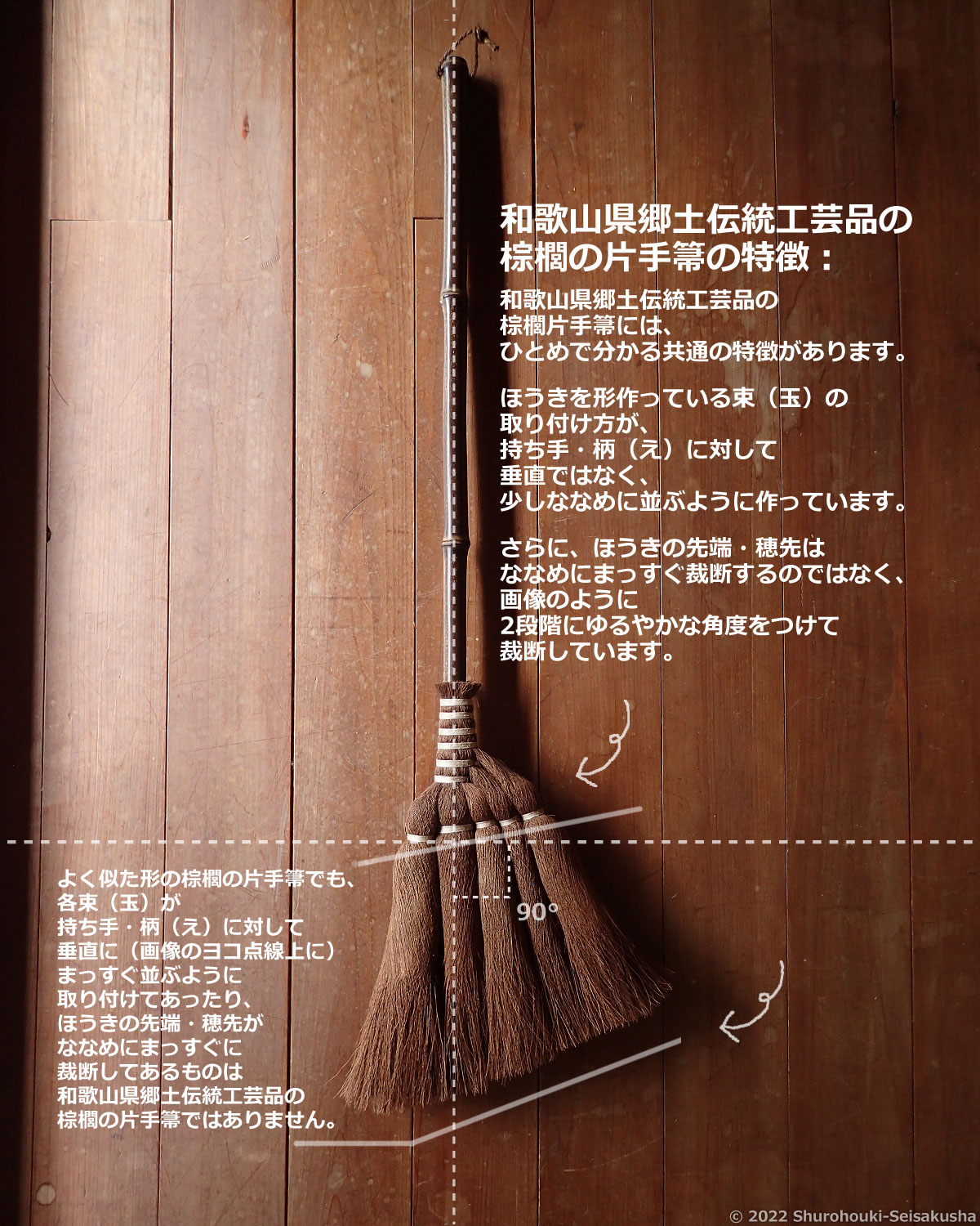 和歌山県郷土伝統工芸品の棕櫚の片手箒の特徴について